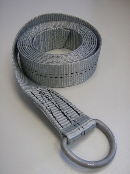 Gurtband 35 x 2500 mm Farbe grau, eine Seite mit Halbrundring, eine Seite lose Art.Nr. 25359