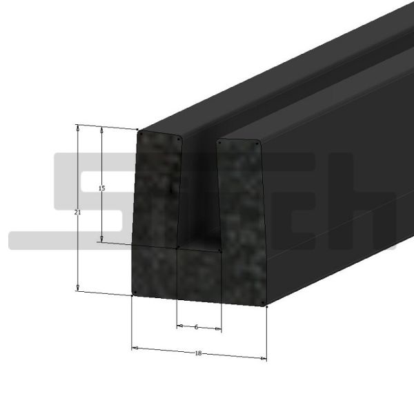 Dichtung U-Profil aus Moosgummi EPDM 21x18x6mm Art.Nr. 11932