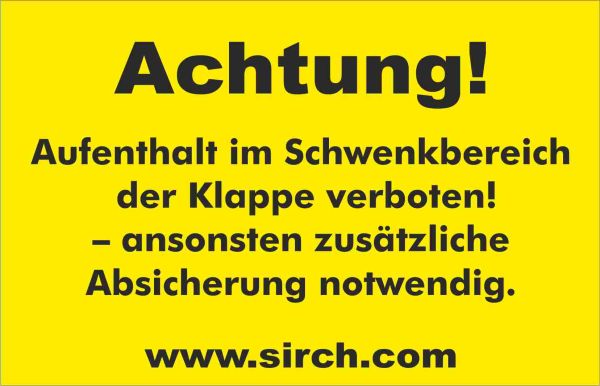 Aufkleber - Gefahrenhinweis hydraulische Heckklappe